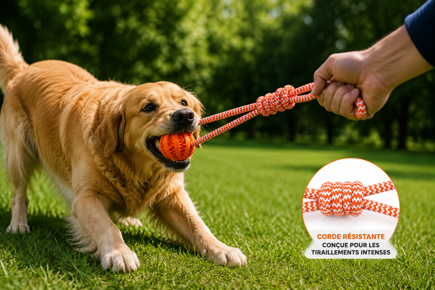 Jouet en corde avec balle | DentalLoop