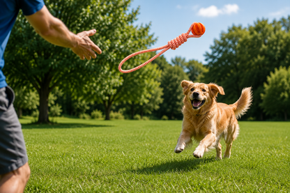 Jouet en corde avec balle | DentalLoop