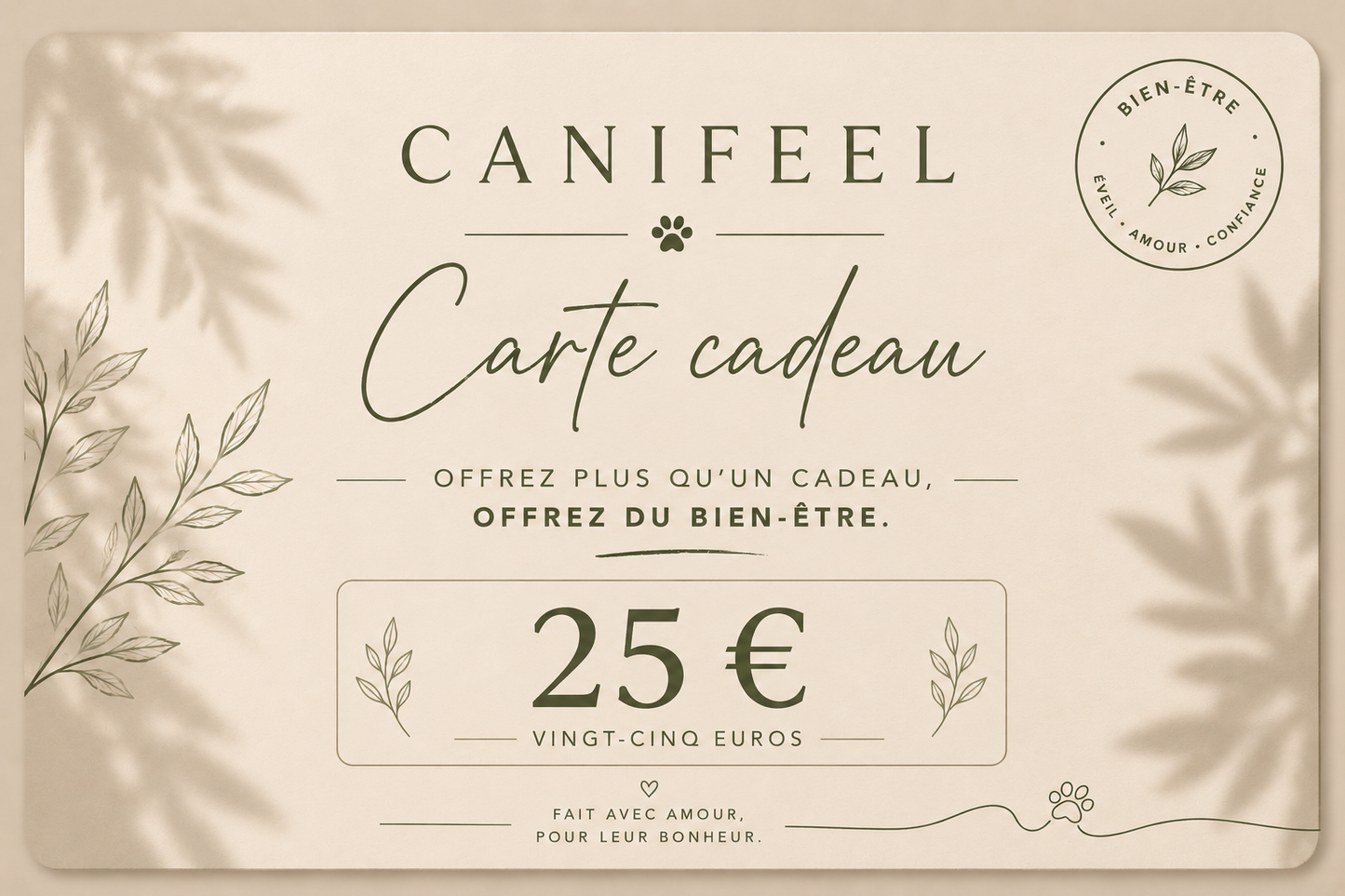 Carte Cadeau CANIFEEL
