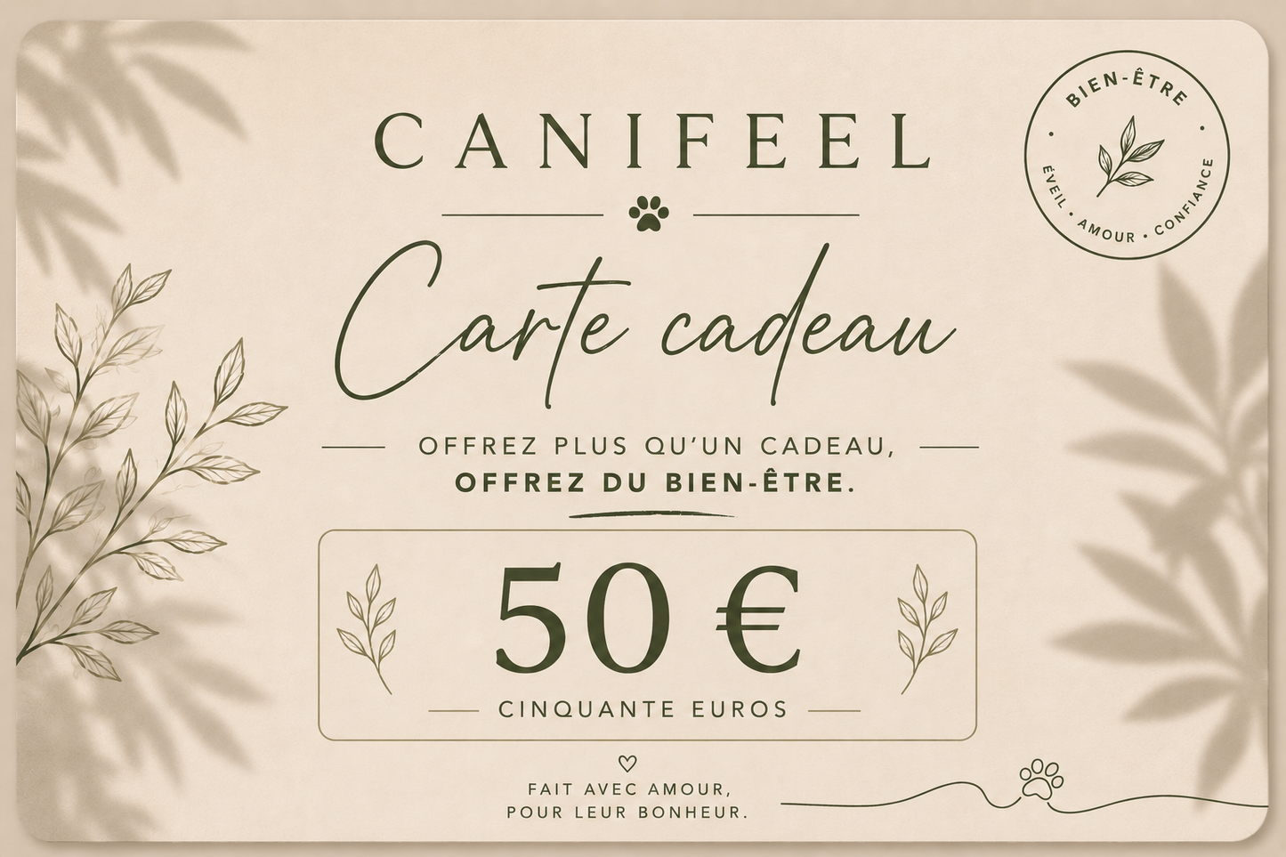 Carte cadeau Canifeel