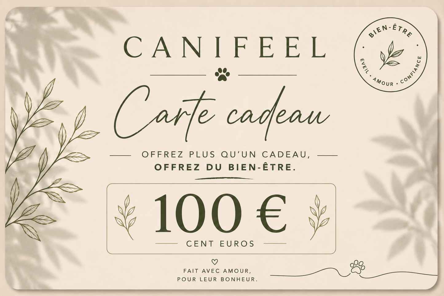Carte cadeau Canifeel